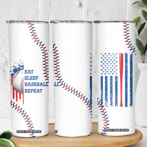 Gifts for Baseball Lover Skinny Tumbler Eat Sleep Baseball Repeat TB09 Print Your Wear