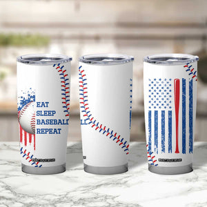 Gifts for Baseball Lover Tumbler Cup Eat Sleep Baseball Repeat TB09 Print Your Wear