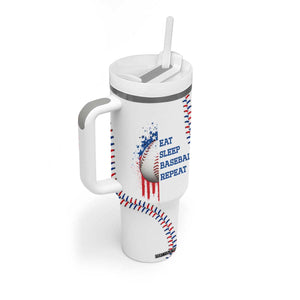 Gifts for Baseball Lover Tumbler With Handle Eat Sleep Baseball Repeat TB09 Print Your Wear