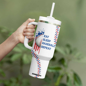 Gifts for Baseball Lover Tumbler With Handle Eat Sleep Baseball Repeat TB09 Print Your Wear