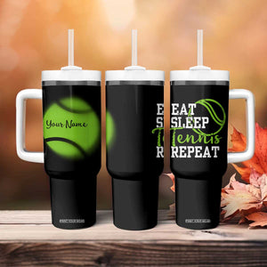 Personalized Tennis Player Tumbler With Handle Custom Name Eat Sleep Tennis Repeat TB09 Print Your Wear