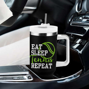 Personalized Tennis Player Tumbler With Handle Custom Name Eat Sleep Tennis Repeat TB09 Print Your Wear