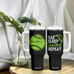 Personalized Tennis Player Tumbler With Handle Custom Name Eat Sleep Tennis Repeat TB09 Print Your Wear