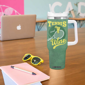 Gifts for Tennis Player Tumbler With Handle Today's Good Mood Is Sponsored By Tennis And Wine TB09 Print Your Wear