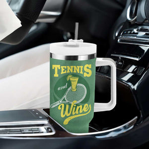 Gifts for Tennis Player Tumbler With Handle Today's Good Mood Is Sponsored By Tennis And Wine TB09 Print Your Wear
