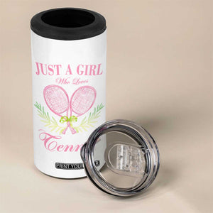 Personalized Tennis Player 4 in 1 Can Cooler Tumbler Custom Name Just A Girl Who Loves Tennis TB09 Print Your Wear