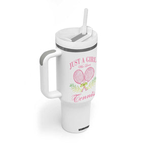 Personalized Tennis Player Tumbler With Handle Custom Name Just A Girl Who Loves Tennis TB09 Print Your Wear