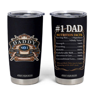 Best Dad Ever Tumbler Cup No.1 Dad The Man The Myth TB09 Black Print Your Wear