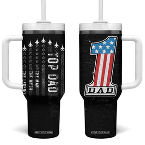 Gifts For Dad Tumbler With Handle Top Dad American Patriotic TB09 One Size: 40 oz Black Print Your Wear