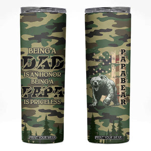Papabear Best Dad Ever Skinny Tumbler Being A Dad Is An Honor Being A Papa Is Priceless TB09 Camo Print Your Wear
