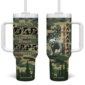 Papabear Best Dad Ever Tumbler With Handle Being A Dad Is An Honor Being A Papa Is Priceless TB09 One Size: 40 oz Camo Print Your Wear