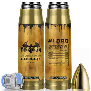 Funny Gifts For Dad Bullet Tumbler Dad Man Black Bat Like A Regular Dad But Cooler TB09 Yellow Print Your Wear