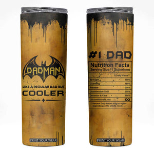 Funny Gifts For Dad Skinny Tumbler Dad Man Black Bat Like A Regular Dad But Cooler TB09 Yellow Print Your Wear
