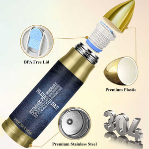 Blessed Dad Christian Bullet Tumbler Christ Cross Patriotic American Flag TB09 Print Your Wear