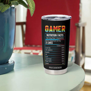 Funny Gamer Nutrition Facts Tumbler Cup TB09 Print Your Wear