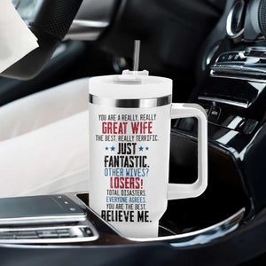 Funny Gifts for Wife Tumbler With Handle Best Wife Ever Trump Anniversary Valentines TB09 Print Your Wear