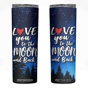 Romantic Gift for Couple Skinny Tumbler Love You To The Moon And Back TB09 Night Sky Print Your Wear
