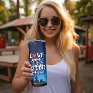 Romantic Gift for Couple Skinny Tumbler Love You To The Moon And Back TB09 Print Your Wear