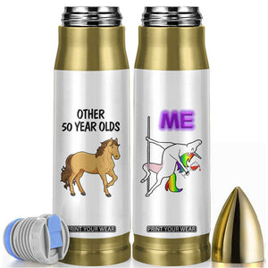 50th Birthday Bullet Tumbler Funny Dancing Unicorn 1976 Other 50 Year Olds TB10 White Print Your Wear