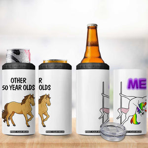50th Birthday 4 in 1 Can Cooler Tumbler Funny Dancing Unicorn 1976 Other 50 Year Olds TB10 Print Your Wear