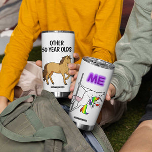 50th Birthday Tumbler Cup Funny Dancing Unicorn 1976 Other 50 Year Olds TB10 Print Your Wear