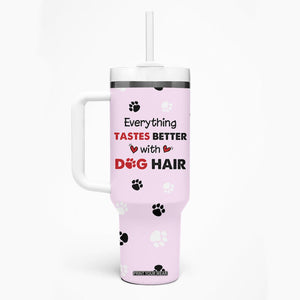 Funny Husky Tumbler With Handle Everything Tastes Better With Dog Hair Gifts for Husky Owner TB10 Print Your Wear