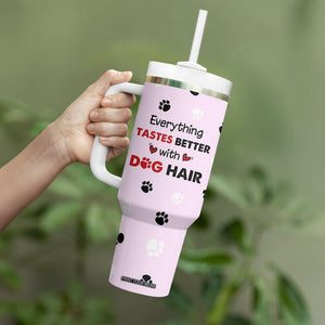 Funny Husky Tumbler With Handle Everything Tastes Better With Dog Hair Gifts for Husky Owner TB10 Print Your Wear
