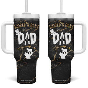 Father's Day Gift For Dad Tumbler With Handle World's Best Dad Daddy TB10 One Size: 40 oz Black Print Your Wear