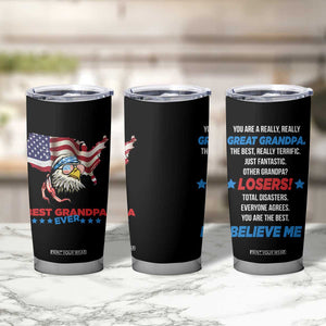 Best Grandpa Ever Tumbler Cup Gifts for Grandfather New Grandfather Granddad Eagle US Flag TB10 Print Your Wear