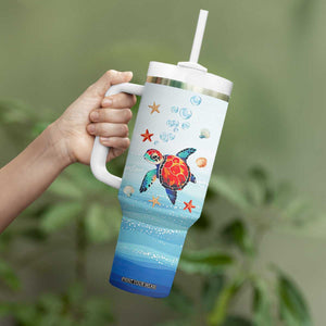 Sea Turtle Gifts Tumbler With Handle Beach Ocean Gifts For Women Turtle Lovers TB10 Print Your Wear