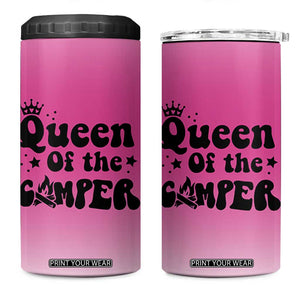 Queen Of The Camper 4 in 1 Can Cooler Tumbler RV Camping Camper Life TB10 One Size: 16 oz Pink Print Your Wear