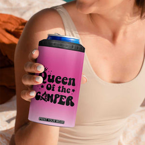 Queen Of The Camper 4 in 1 Can Cooler Tumbler RV Camping Camper Life TB10 Print Your Wear