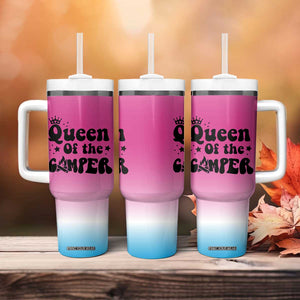 Queen Of The Camper Tumbler With Handle RV Camping Camper Life TB10 Print Your Wear