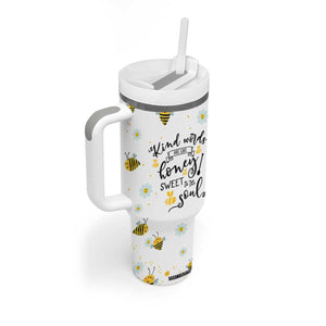 Christian Gifts For Women Tumbler With Handle Kind Words are Like Honey Inspirational Bible Verse TB10 Print Your Wear
