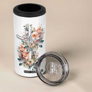 Christian Gifts for Women Faith 4 in 1 Can Cooler Tumbler Encouragement Inspirational Flower Mothers Day Bible Gift TB10 Print Your Wear