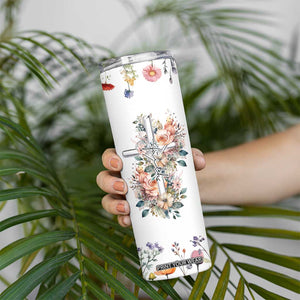 Christian Gifts for Women Faith Skinny Tumbler Encouragement Inspirational Flower Mothers Day Bible Gift TB10 Print Your Wear