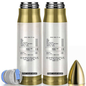 Christian Inspirational Bullet Tumbler Bible Verses Christian Gift Jesus Paid It All TB10 Beige Print Your Wear