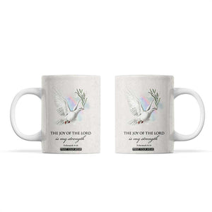 Christian Gifts Coffee Mug Joy Of The Lord Is My Strength Bible Verses Inspirational Gift TB10 Beige Print Your Wear