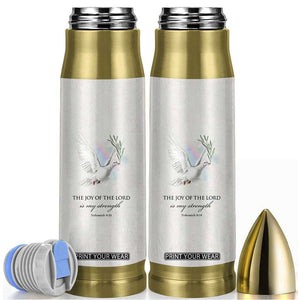 Christian Gifts Bullet Tumbler Joy Of The Lord Is My Strength Bible Verses Inspirational Gift TB10 Beige Print Your Wear