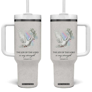 Christian Gifts Tumbler With Handle Joy Of The Lord Is My Strength Bible Verses Inspirational Gift TB10 One Size: 40 oz Beige Print Your Wear