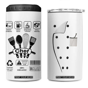 Chef Gifts 4 in 1 Can Cooler Tumbler Gifts For Cooking Lovers Culinary Students TB10 One Size: 16 oz White Print Your Wear