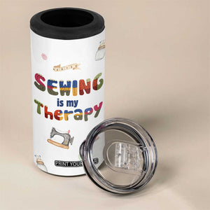 Sewing Gifts For Women 4 in 1 Can Cooler Tumbler Sewing Is My Therapy Quilting Lovers Tailors Crafters TB10 Print Your Wear
