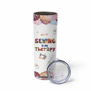 Sewing Gifts For Women Skinny Tumbler Sewing Is My Therapy Quilting Lovers Tailors Crafters TB10 Print Your Wear