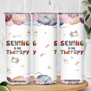 Sewing Gifts For Women Skinny Tumbler Sewing Is My Therapy Quilting Lovers Tailors Crafters TB10 Print Your Wear