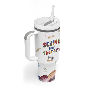 Sewing Gifts For Women Tumbler With Handle Sewing Is My Therapy Quilting Lovers Tailors Crafters TB10 Print Your Wear