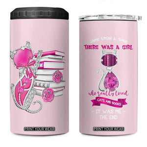 Cat Book Lovers Gifts 4 in 1 Can Cooler Tumbler Cute Bookish Present Book Club Gifts TB10 One Size: 16 oz Pink Print Your Wear