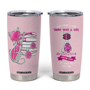 Cat Book Lovers Gifts Tumbler Cup Cute Bookish Present Book Club Gifts TB10 Pink Print Your Wear