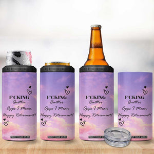 Funny Quitter Job 4 in 1 Can Cooler Tumbler Opps I Mean Happy Retirement TB10 Print Your Wear