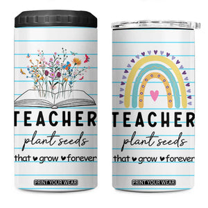 Best Teacher Appreciation Gifts 4 in 1 Can Cooler Tumbler Helping Little Minds Grow Forever TB10 One Size: 16 oz White Print Your Wear