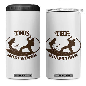 The Rod Father 4 in 1 Can Cooler Tumbler Rodfather Funny Dad Fishing Gifts Fathers Day TB10 One Size: 16 oz White Print Your Wear